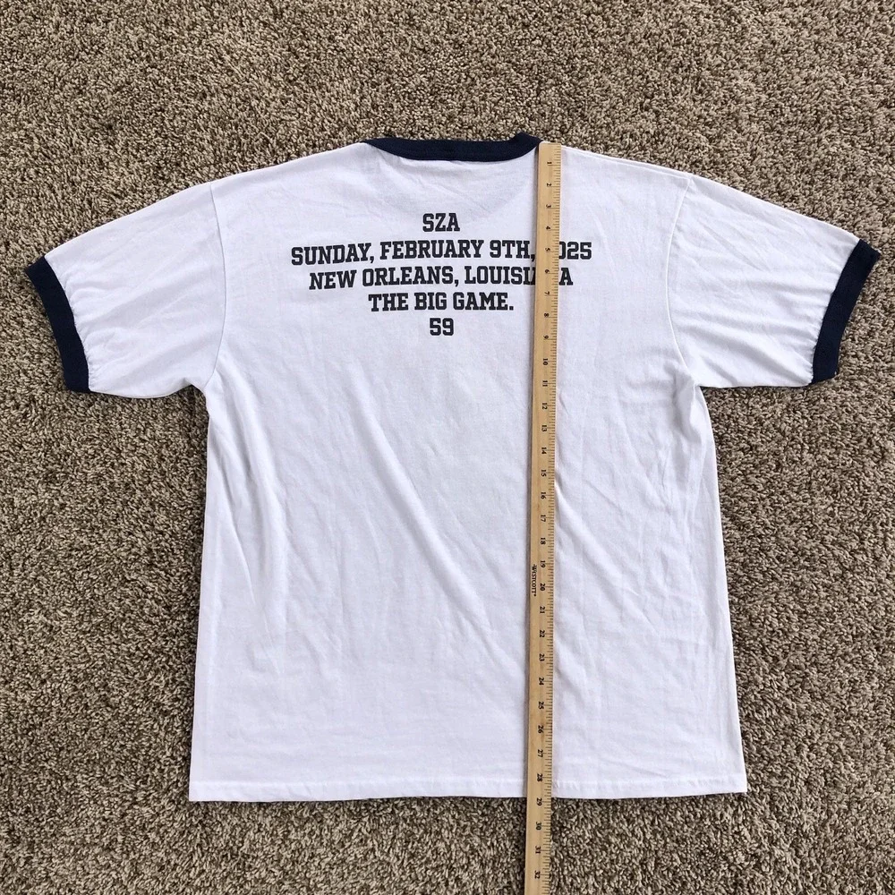 SZA 2025 Tour Merch Beetle Ball Ringer‎ Shirt Adult Size XL White Authentic TDE
